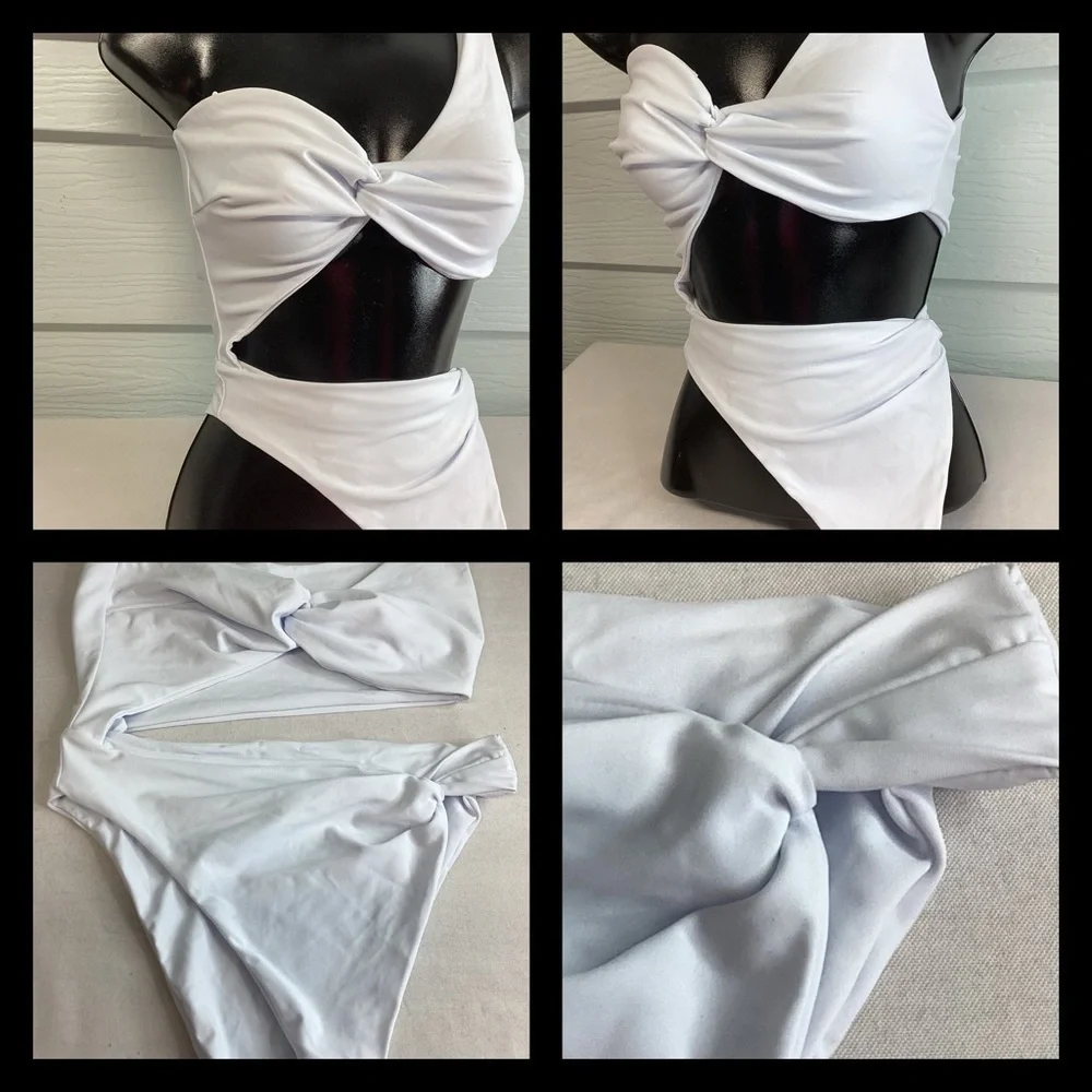 White one piece swimsuit. - Picture 6 of 8